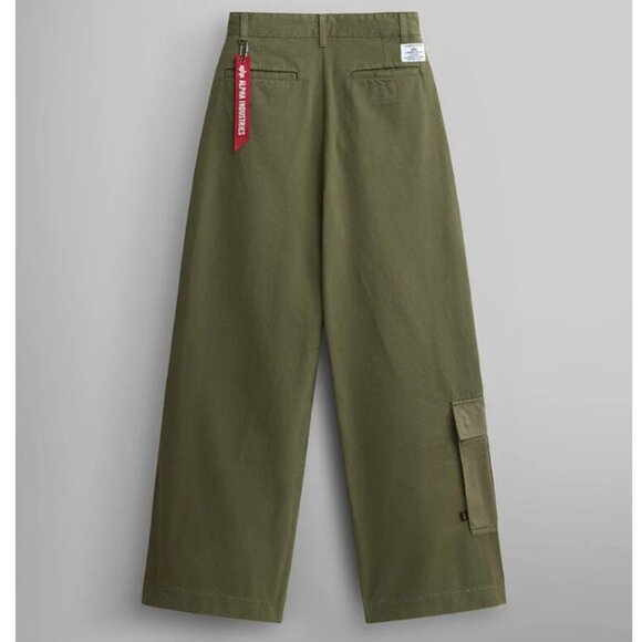 Alpha Industries Womens Wide Leg Pant W OG-107 Green Cargo Pocket Sz 31x32 NWT - Picture 4 of 16